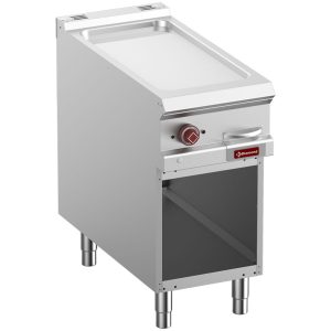 Gladde elektrische bakplaat, verchroomd, mod. 1/2, open kast