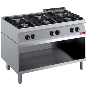 Het assortiment bestaat uit: 6 branders en een open basis