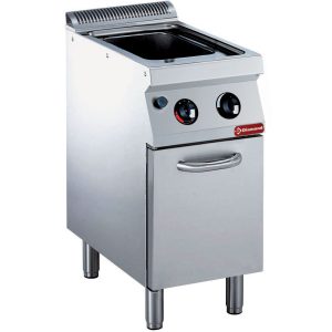 Gas pastakoker, 24,5 liter, op onderstel (zonder manden)