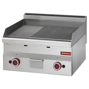 Gaskookplaat, 2/3 vlak en 1/3 geribbeld -Boven-