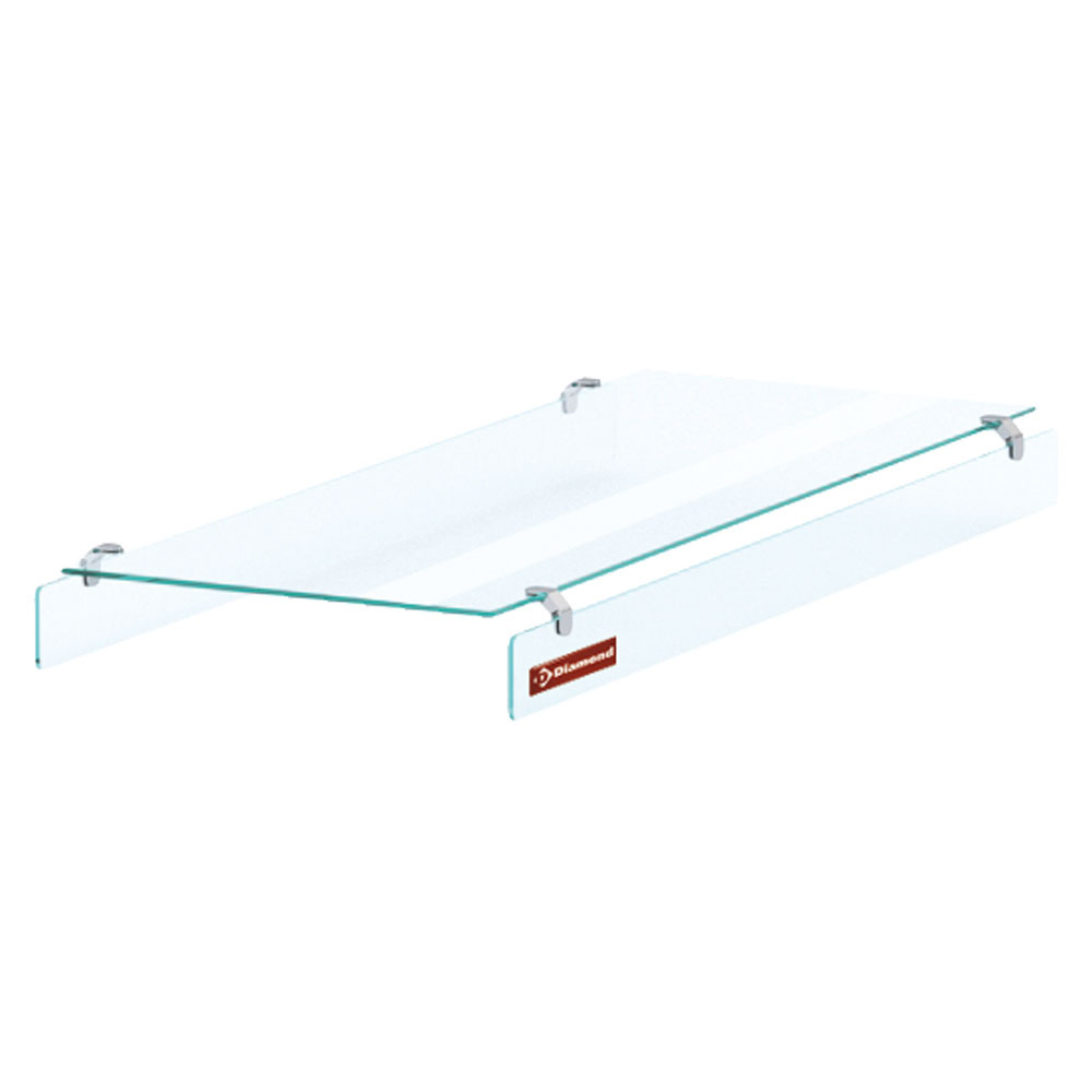 Centrale "rechter" glasrand op 90° aan elke kant, 3x GN 1/1