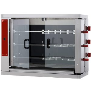 Vitroceramische kippenbraadpan, 3 spitten (18 kippen)