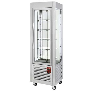 Panoramisch display, 5 roterende platen, 360 LT, roestvrij staal.