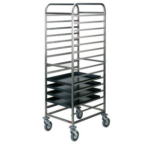 RVS plaatladder, 14x 600x400 mm, 85 mm ruimte