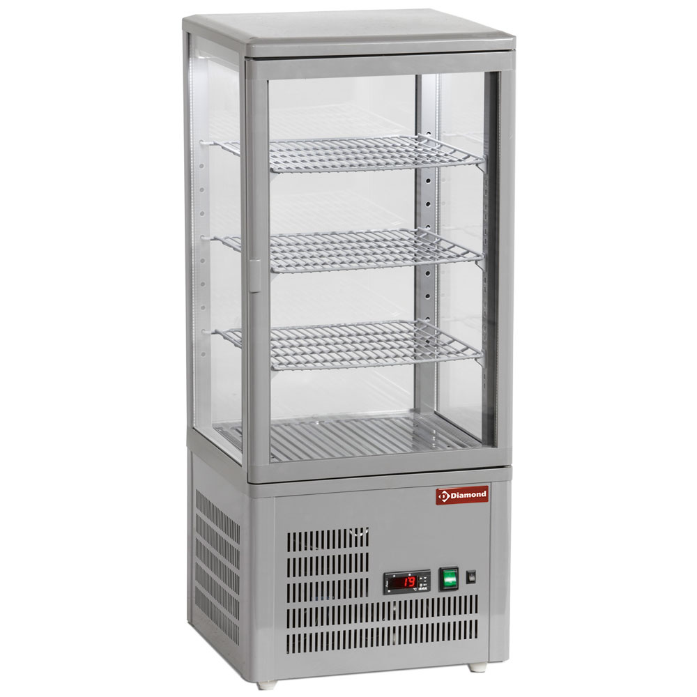 Geventileerd presentatietafelmodel, 4 glazen zijden, 4 "Grijze" niveaus