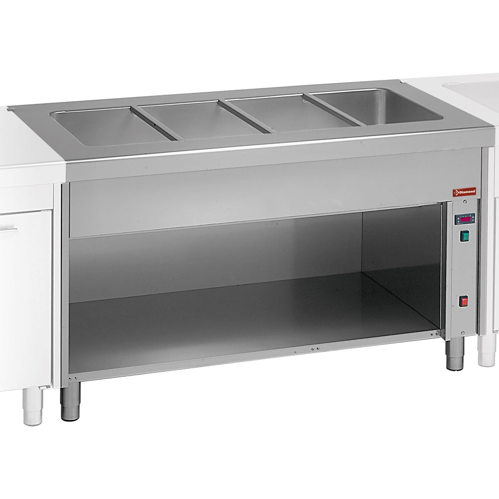 Bain Marie op open kast 6x GN 1/1