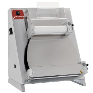 Pizzaroller Ø 420 mm, 2 rollen "Lineair", van roestvrij staal