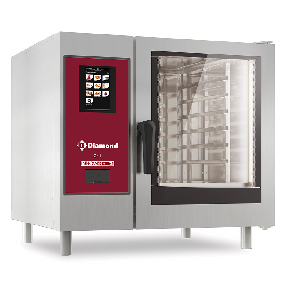 Elektrische oven "TOUCH" boiler stoom en convectie 6xGN1/1+ Reiniging