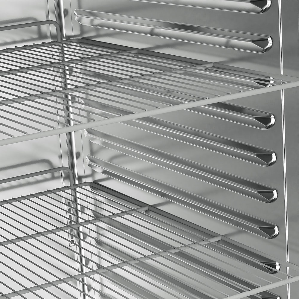 Geventileerde koelkast 700 liter, 1 glazen deur (GN 2/1), op wielen - Afbeelding 3