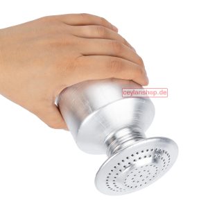 Zoutstrooier van aluminium voor friet, 8x19 cm