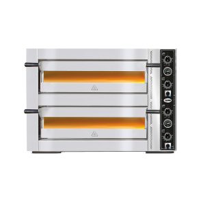 Pizzaoven met thermometer, 2 kamers, 4+4 pizza's Ø 30 cm