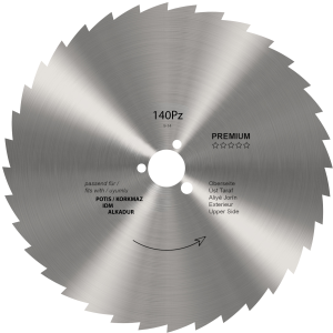 Circulair mes voor döner-/gyro-messen Potis/Robot/Alkadur Ø 140 mm - gekarteld - PREMIUM