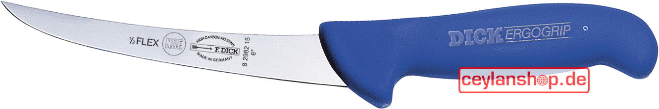 Flexibel uitbeenmes 13 cm F.Dick, SB nr. 8298113 blauw, om op te hangen