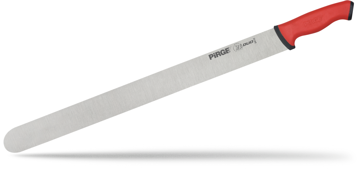 Döner/kebabmes, 55 x 4,5 cm, rood handvat