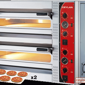 CEYLAN Pizzaoven Breed 6+6 x 30 cm Analoog / Elektrisch (Aanbieding)