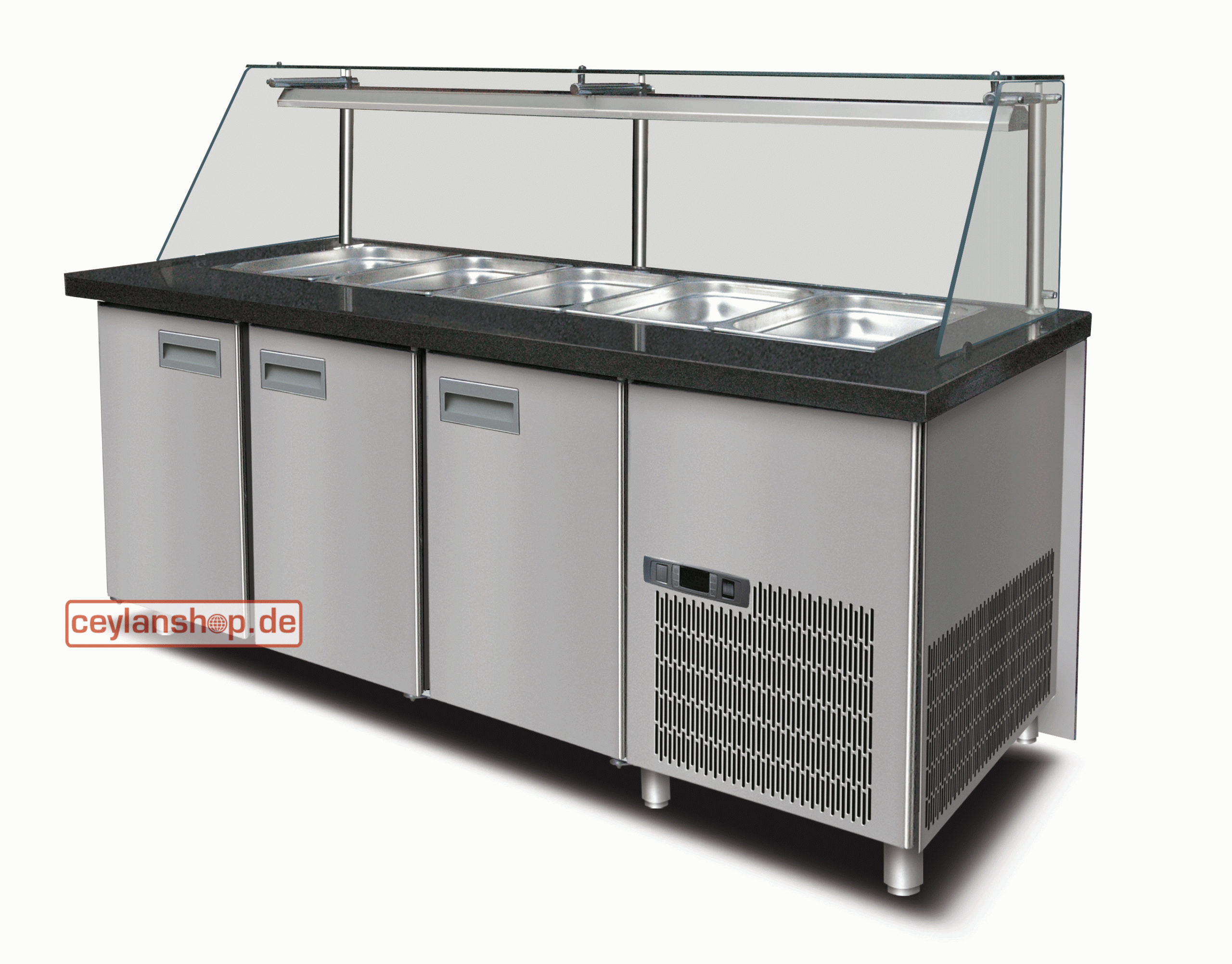 Saladette 2 m – 5 × 1/1 GN – Model SL-D-200-GW-BR – met granieten aanrechtblad – uitsluitend te koop in Noordrijn-Westfalen - Afbeelding 2