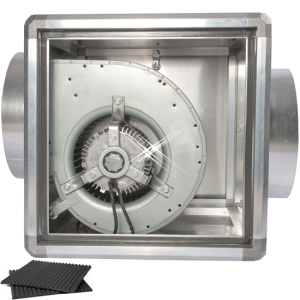 geïsoleerde afzuigbox 1000 m3/h