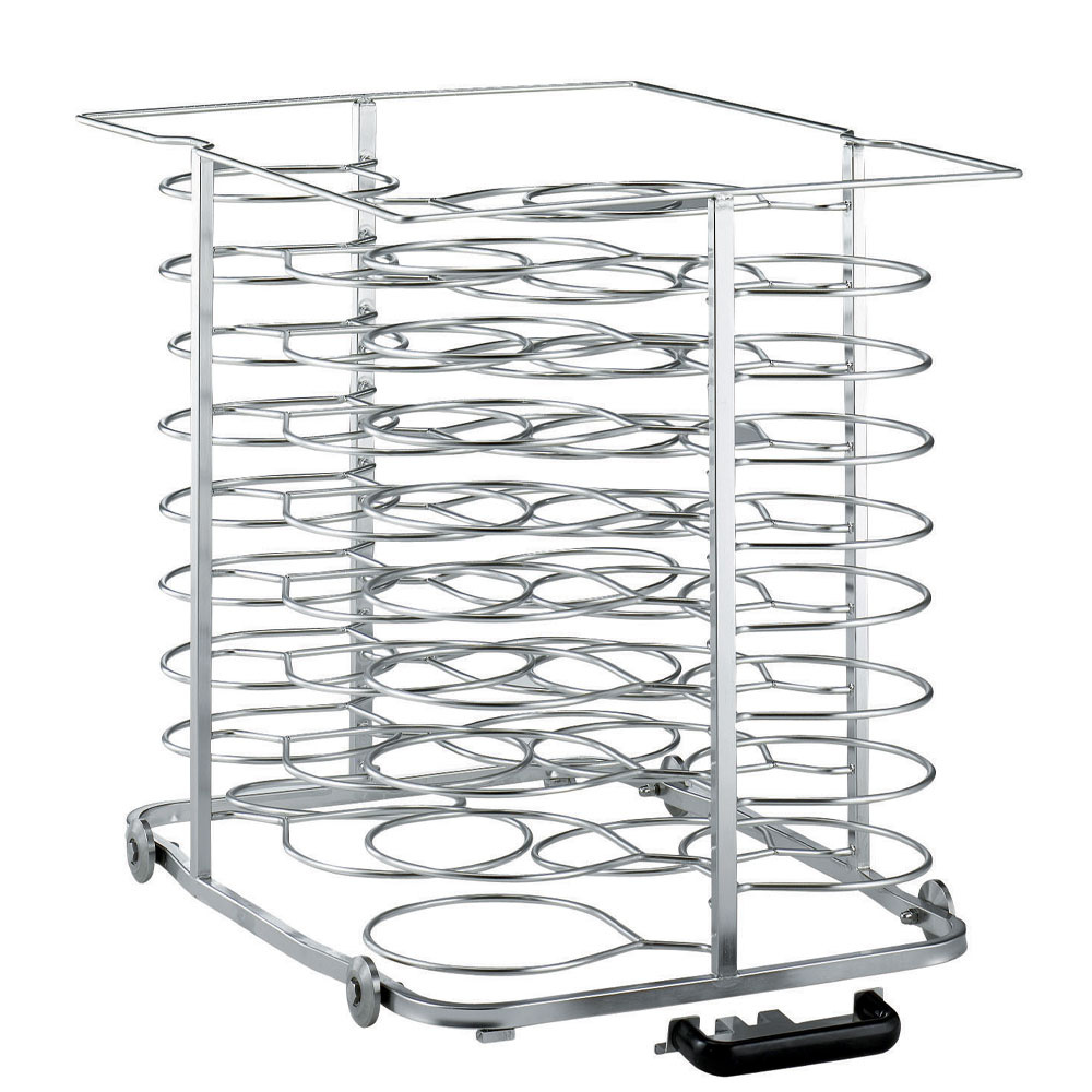 Uitneembare lader met wielen, voor 51 borden (ø 300mm), oven 10x GN 2/1 (tussenruimte 75 mm)