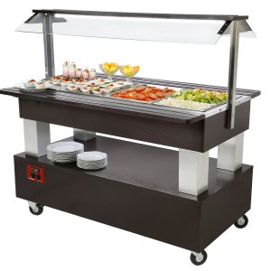 Buffet - Gekoelde saladbar, 4x GN1/1-150 (Wengé hout)