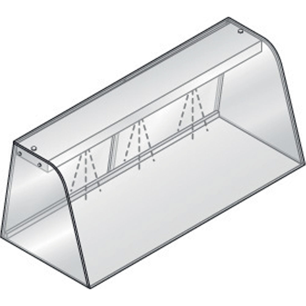 Display met verlichtingselement (led), gesloten met schuifdeuren