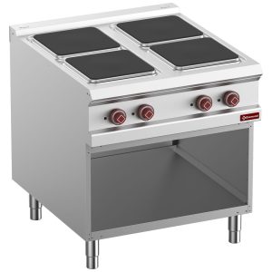 Elektrisch fornuis, 4 kookplaten op open kast
