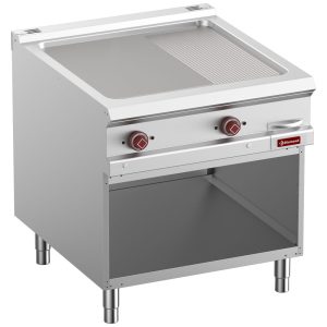 Elektrische bakplaat 2/3 glad & 1/3 geribd, mod 1/1, open onderbouw