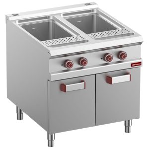 Elektrische pastakoker, 2 bakken 40 liter, op gesloten onderbouw (zonder manden)