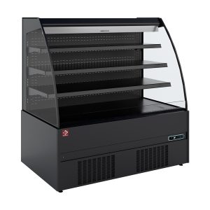 Halfhoge wandkoeleenheid, zelfbediening, open, met gordijn - VOLLEDIG ZWART