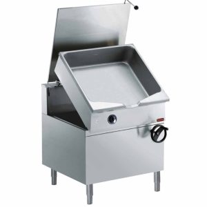 Kantelbare gasbraadpan, "Duomat" kuip 100 liter, op onderkast