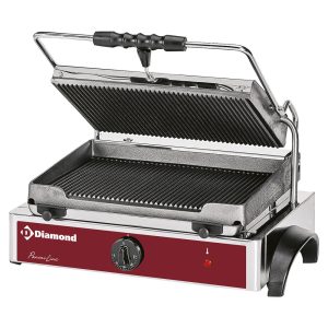 Elektrische paninigrill MEDIUM, geribbelde platen