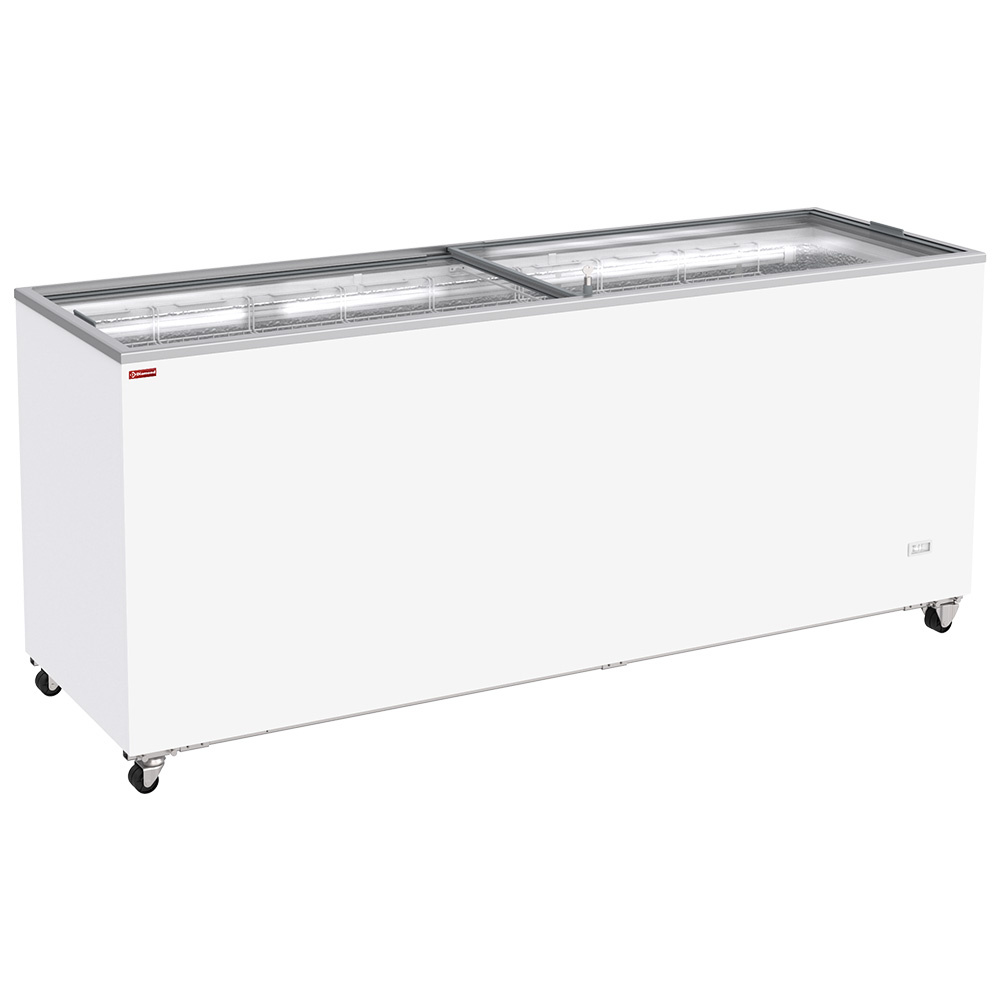 Vriezer, kist, 672 liter, schuifdeksels op wielen