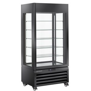 FULL vitrine 600 Lt., 5 glazen niveaus, geventileerd - PATISSERIE - ZWART