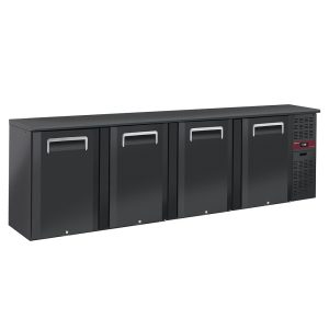 Backbar koeler 4 deuren, 620 liter, verstelbare poten