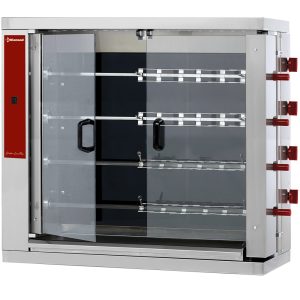 Vitrokeramische kippengrill, 4 spitten (24 kippen)