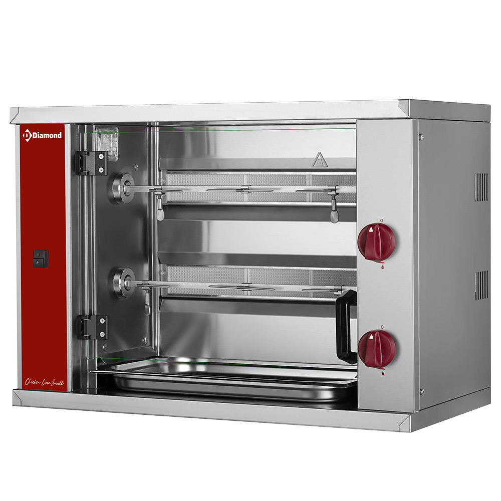 Gas-kippengrill, 2 spitten (6 kippen) KLEIN