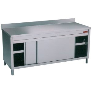 Tafel op neutrale kast 2 schuifdeuren + opzetbord