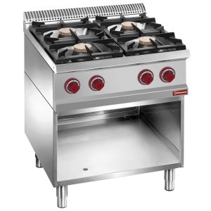 Fornuis bestaat uit : 4 branders & open onderstel