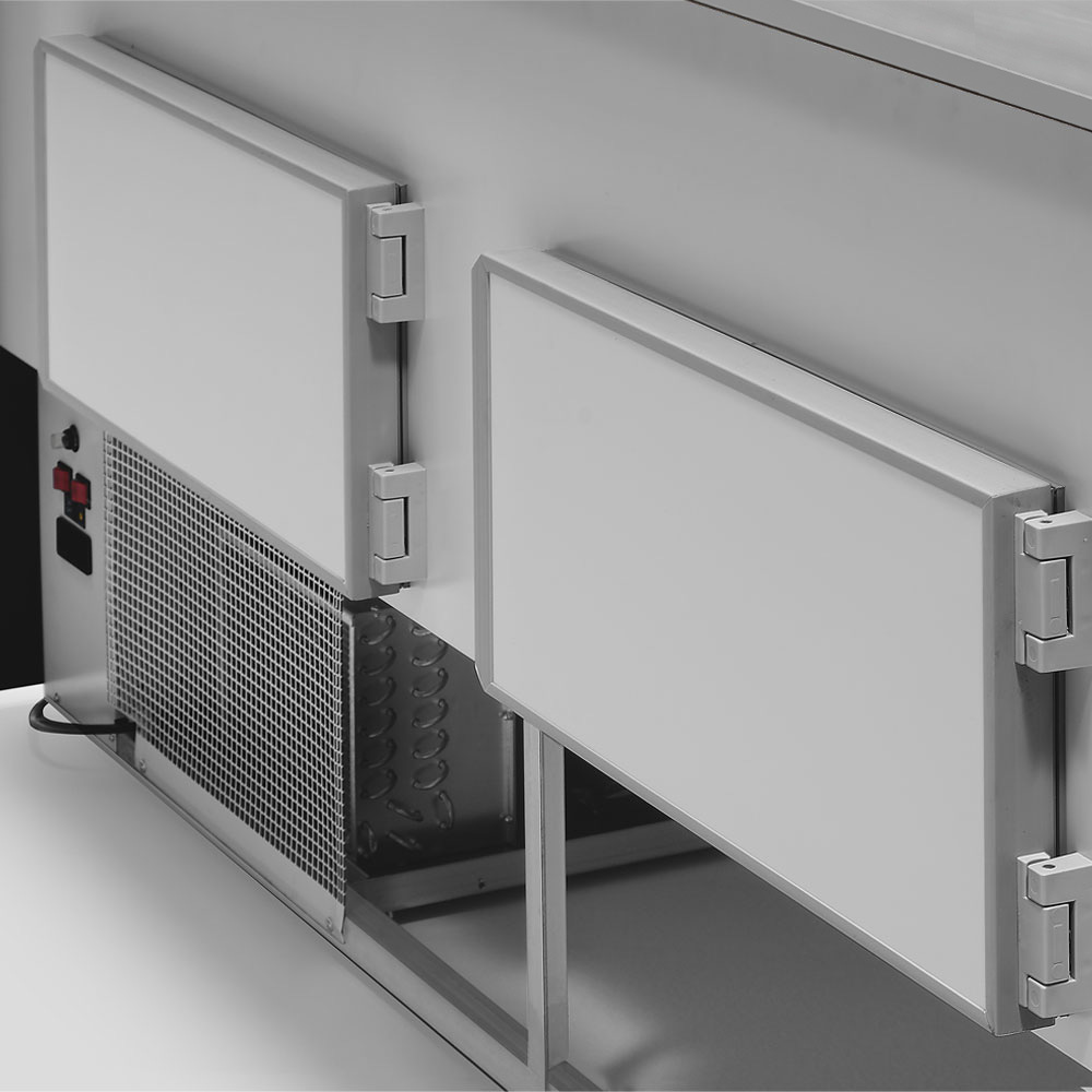 Gekoelde toonbank met rechte ruit 90°, met reserve - GRIJS/WIT - Afbeelding 2