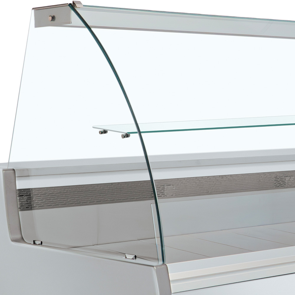 Gekoelde toonbank gebogen glas, geventileerd, met reserve - GRIJS/WIT - Afbeelding 2