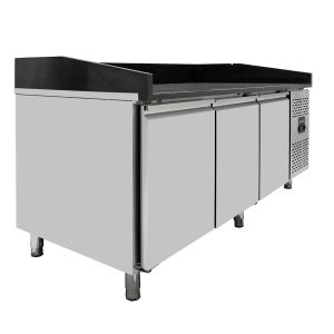 Pizzakoeltafel 2 m x 0,8 m x 1 m met 3 deuren "zwart"