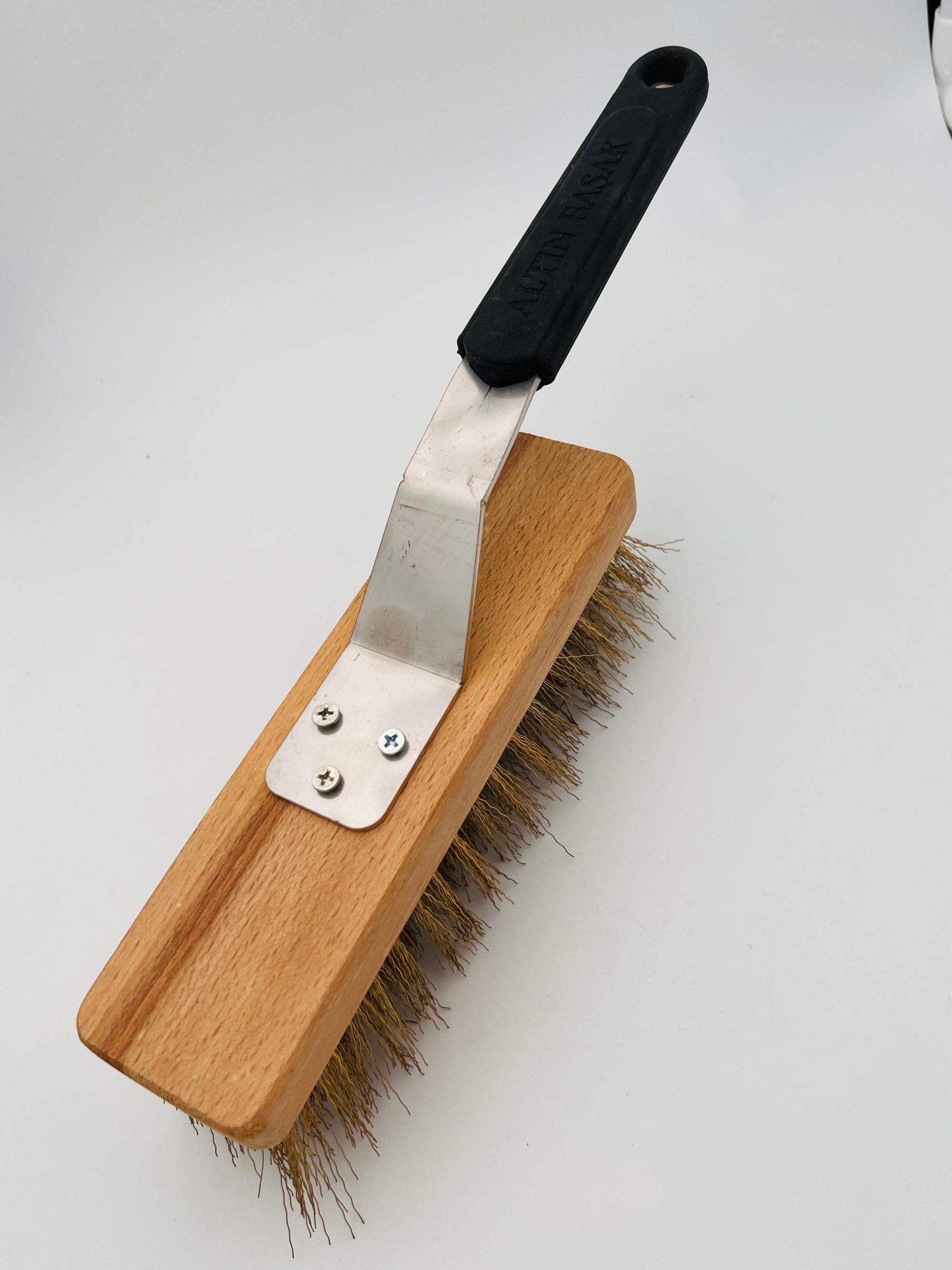 Pizzaovenborstel - stalen borstelharen - siliconen handvat