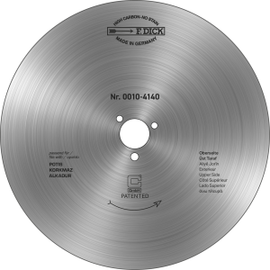 Rond mes F.Dick voor döner/gyrosrobot Alkadur/Potis/Korkmaz Ø 140mm - glad - PREMIUM