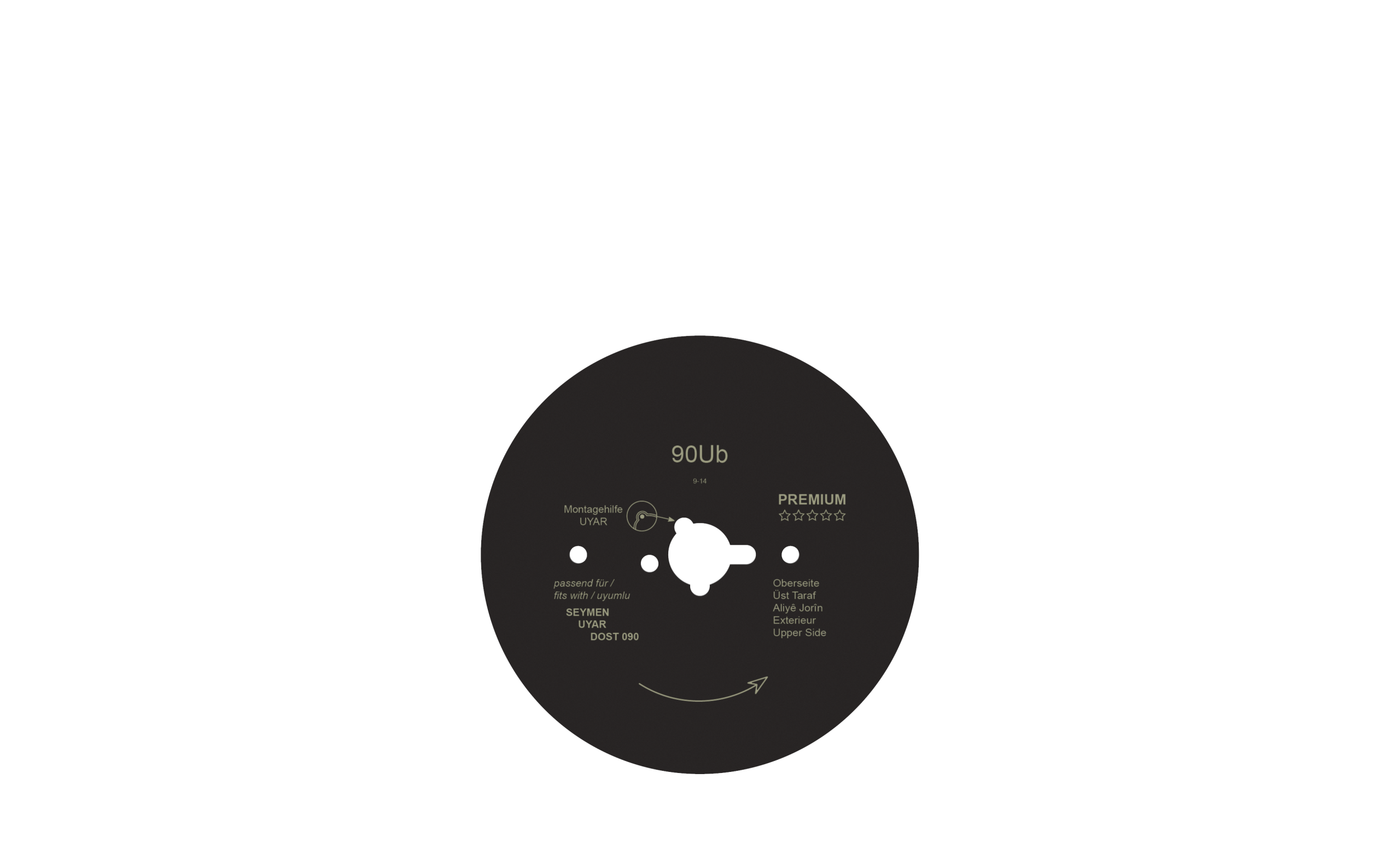 Cirkelmes voor döner- / gyrosmes Ceylan / Dost Ø 90 mm - Teflon – PREMIUM