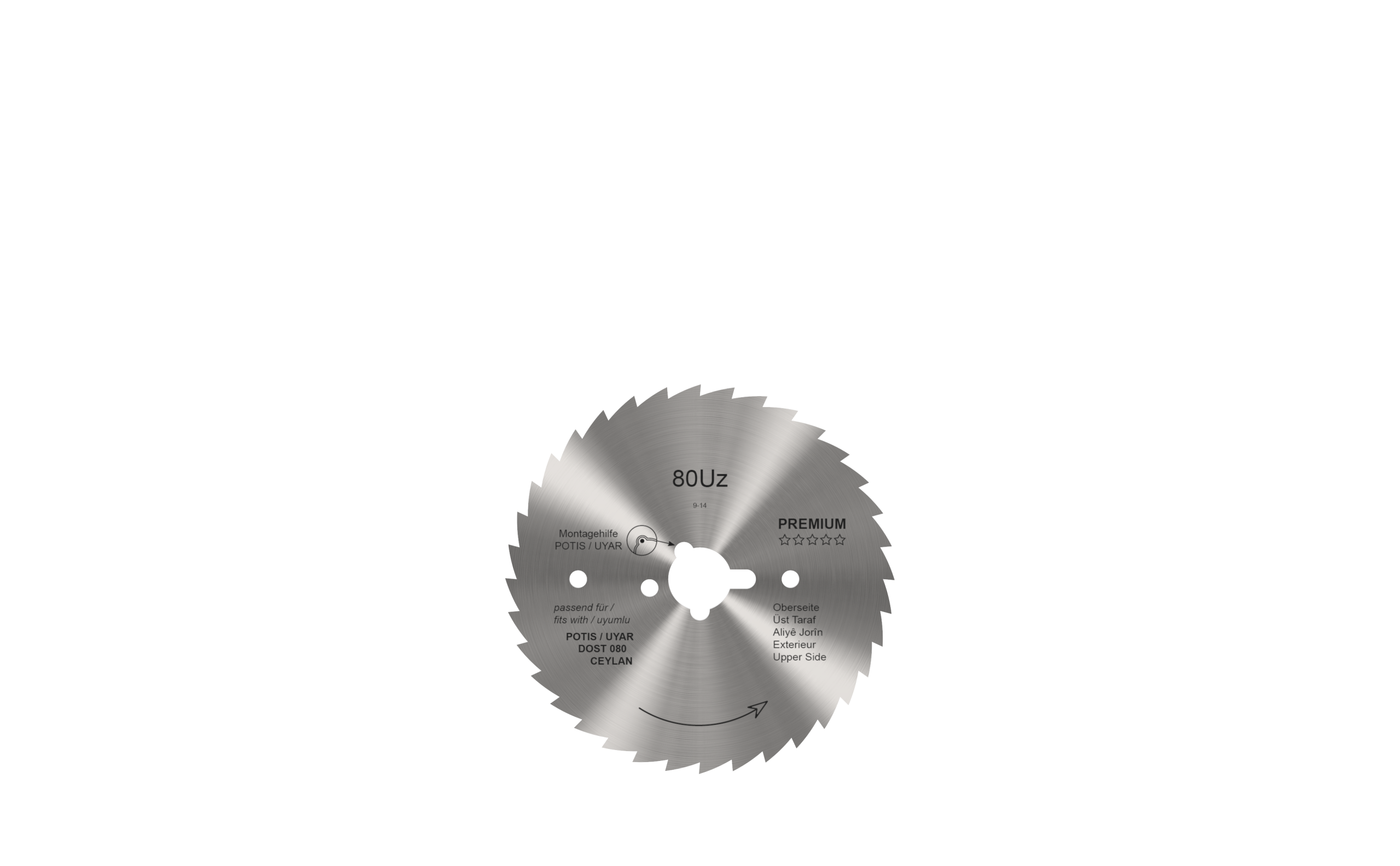 Cirkelmes voor döner- / gyrosmes Ceylan / Dost Ø 80 mm – PREMIUM