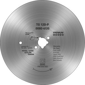 Cirkelmes voor döner- / gyrosmes universeel  Ø 120mm - glad - PREMIUM