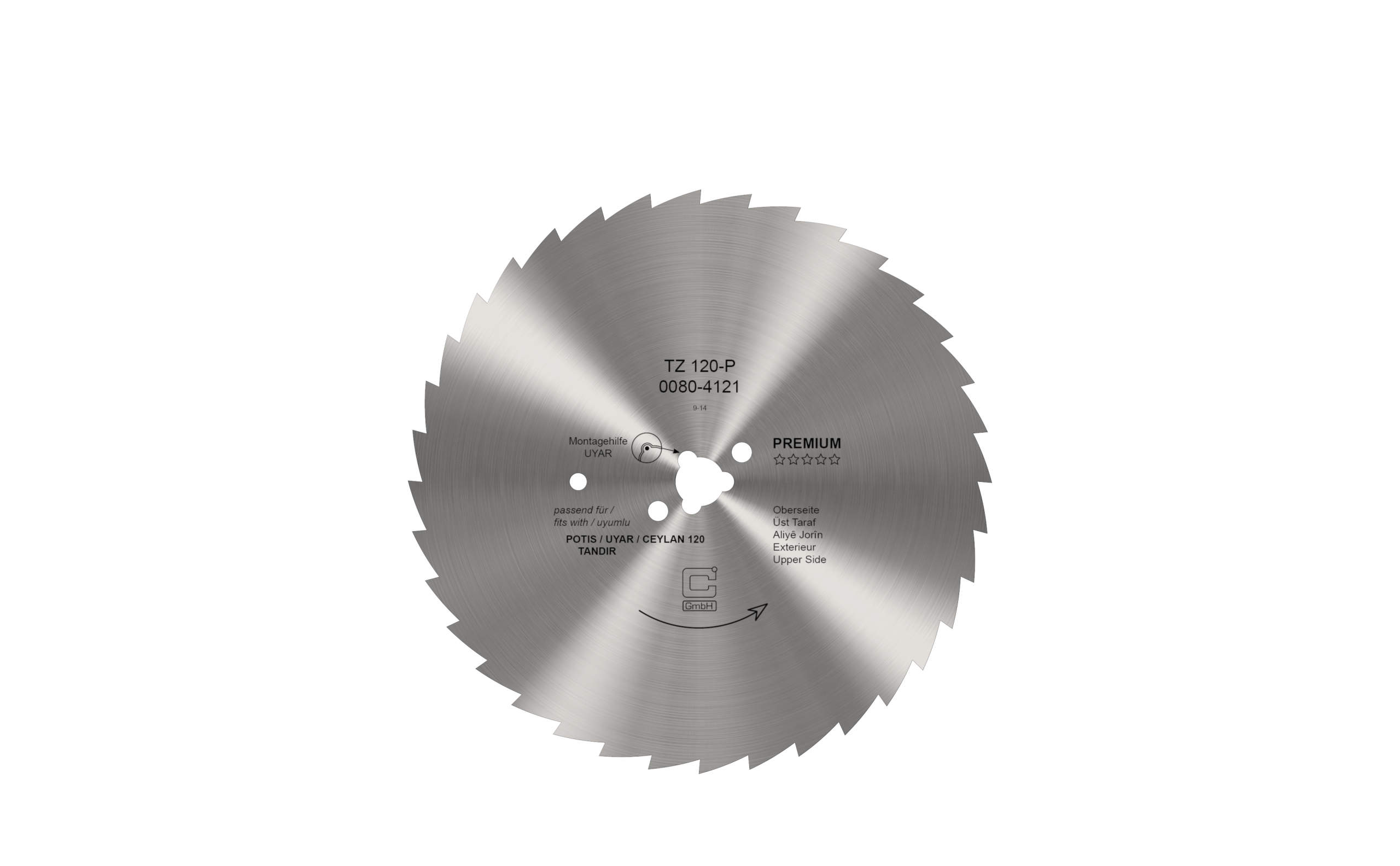 Cirkelmes voor döner- / gyrosmes / Tandir Ø 120mm - gekarteld aanbieding