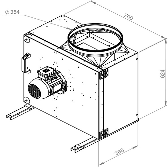 Ruck Rookgas Ventilatorbox 200°C | 4520 m³/h | MPS 315 D2 F4 30 - Afbeelding 2