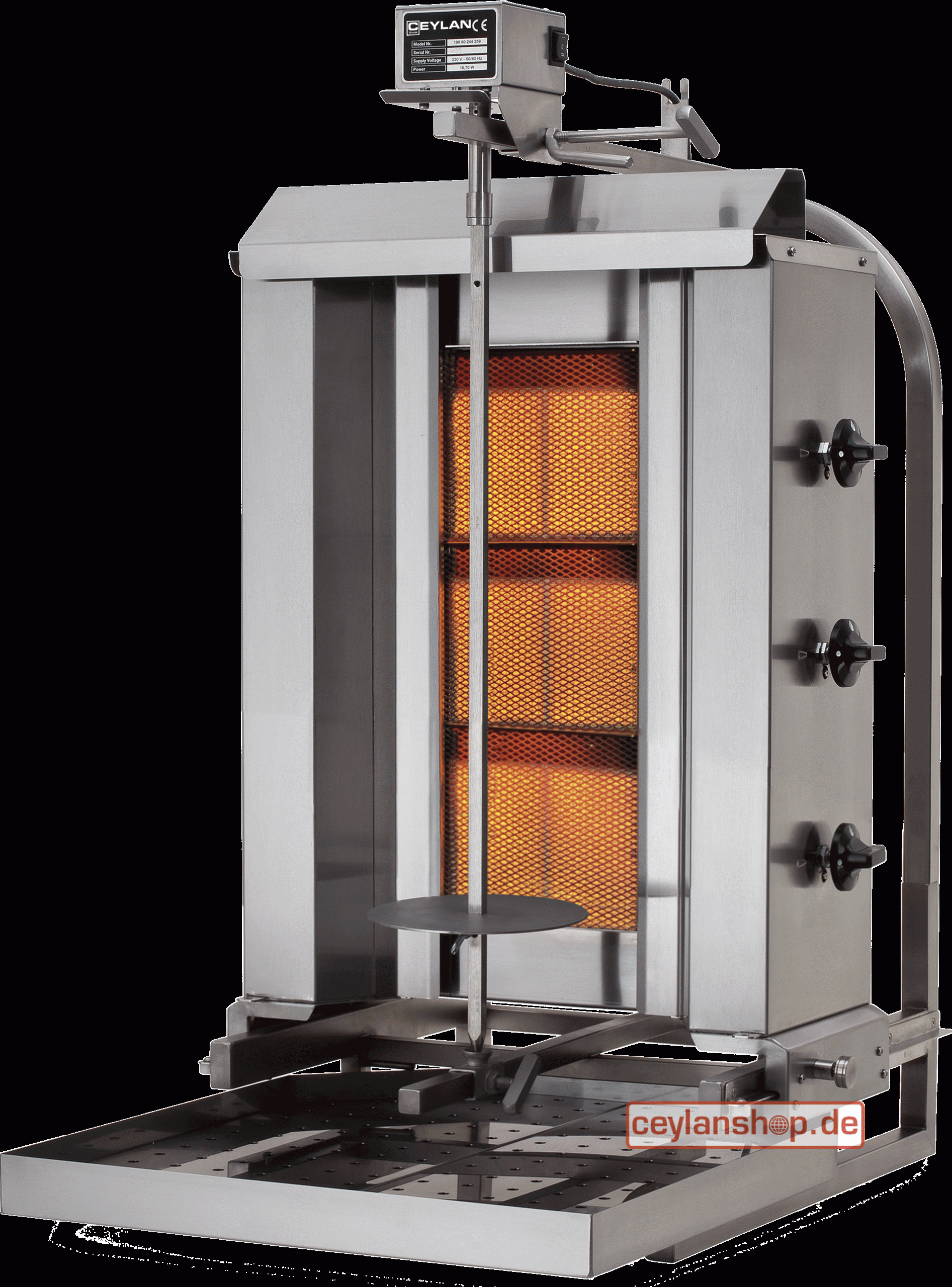 CEYLAN Döner-/gyrosgrill (GO-D3) - K-220 HG "Aardgas" 20 mbar (breedte)