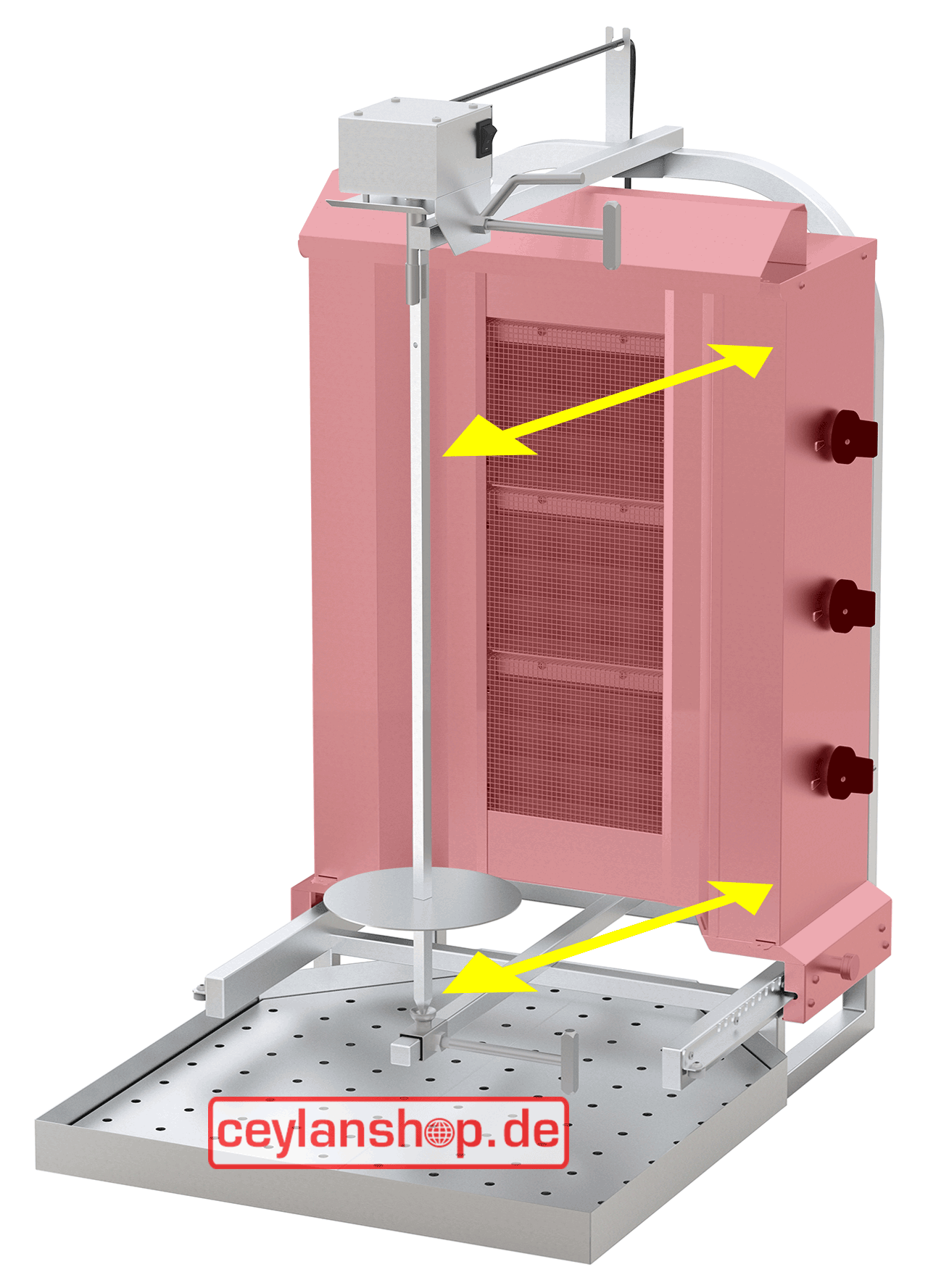 CEYLAN Döner-/gyrosgrill (GO-D3) - K-220 HG "Aardgas" 20 mbar (breedte) - Afbeelding 2