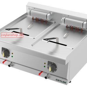 CEYLAN elektrische friteuse F8070E – 2 × 13 liter – 18 kW – 700 serie – roestvrij staal (verkoop alleen in NRW)